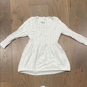 Hollister White Cable Knit Scoop Neck Sweater